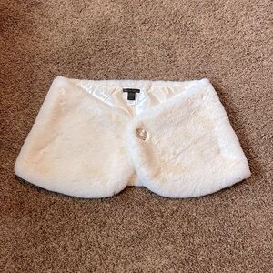 Christian Lacroix white faux fur shawl